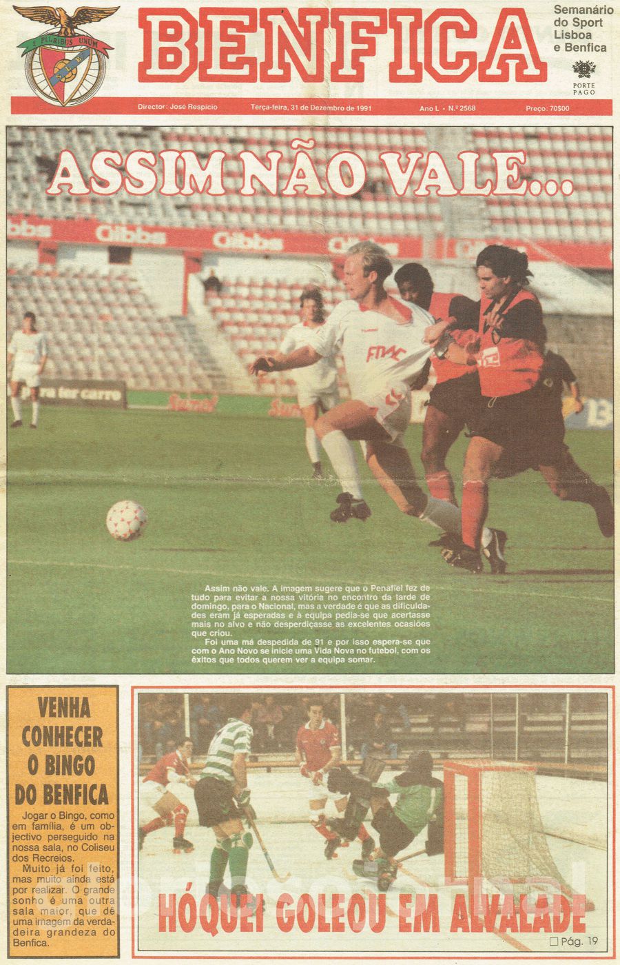 jornal o benfica 2568 1991-12-31